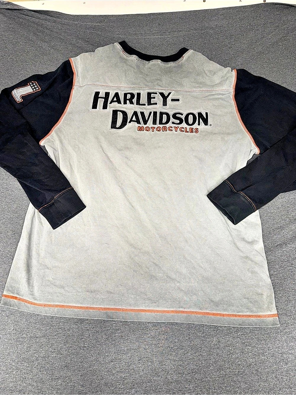 Harley-Davidson Long Sleeve Shirt Graphic Tee Gray & Black 2XL
